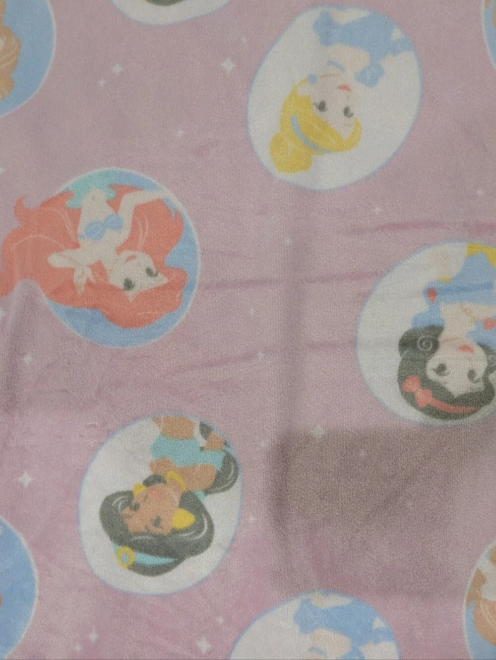 Disney princess baby blanket minky Sherpa pink